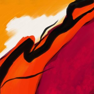 Abstract art of a sunrise after a dark path