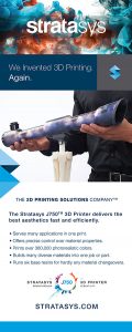 Large Standeez advertising Stratasys software and 3D printed parts